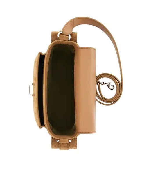 Hogan Brown Embossed Small Flap Shoulder Bag
