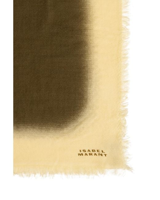 Isabel Marant Green Aleia Gradient Fringed Scarf