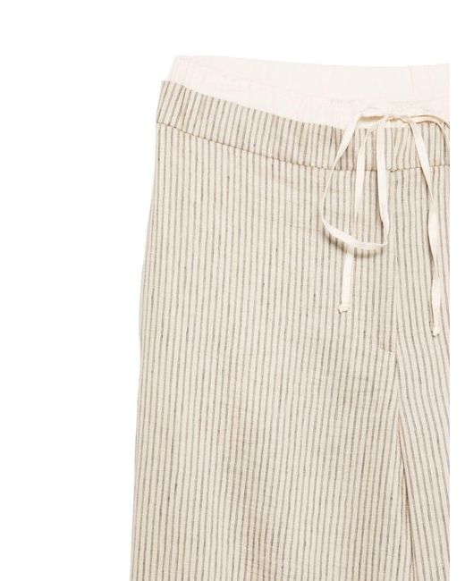 Alysi White Striped Trousers