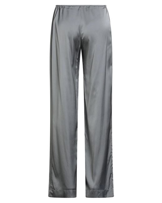 Jacquemus Gray Solid-Color Satin Trousers