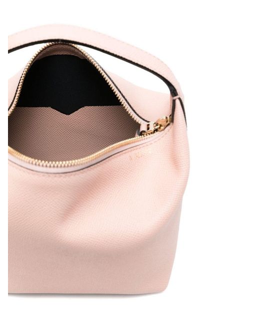 Valextra Pink Logo Shoulder Bag