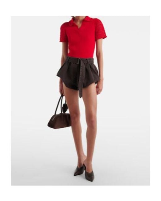 Magda Butrym Black Belted Cotton Canvas Shorts