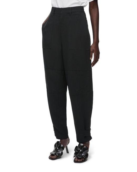 Loewe Black Tapered-Leg Cargo Pants