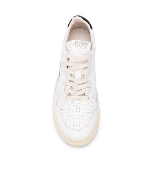 Autry White Medalist Lace-Up Sneakers for men