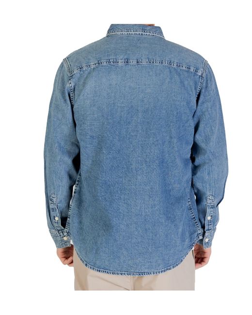Calvin Klein Blue Denim Button-Up Shirt for men