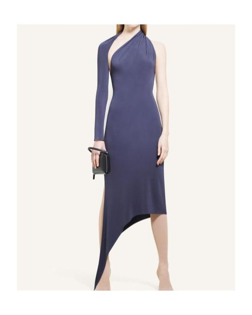 Courreges Blue Slash Crepe Maxi Dress