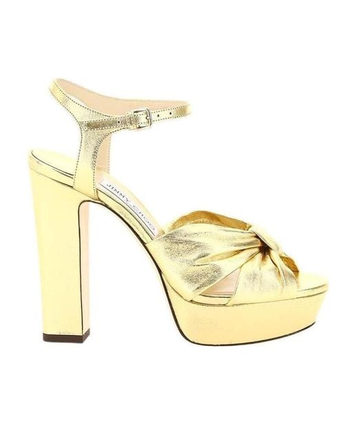 Jimmy Choo Metallic Heloise 120 Ankle Strapped Sandals