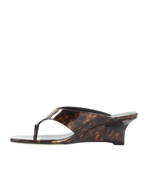 Stuart Weitzman Brown Vinnie Wedge Thong 50