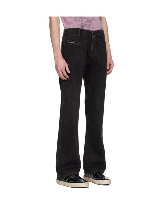 DIESEL Black D-Moorix Straight-Leg Jeans for men