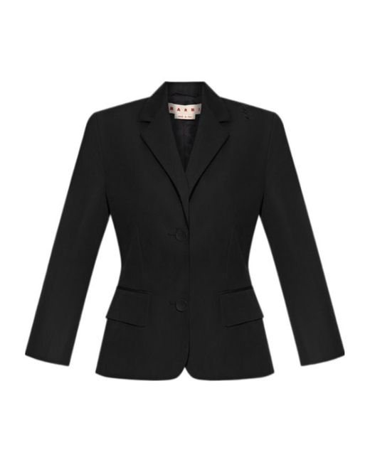 Marni Black Single-Breasted Tailored Blazer