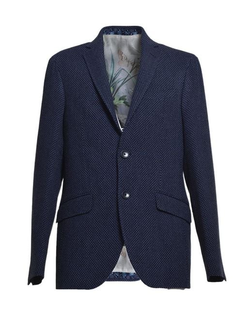 Etro Blue Single-Breasted Long-Sleeved Jacket for men