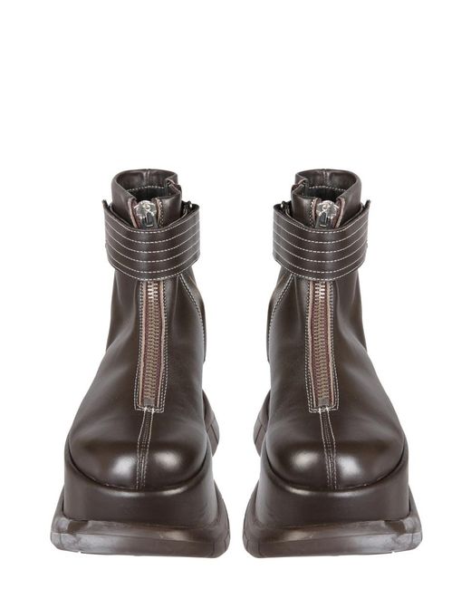Sunnei Brown Platform Ankle Boots