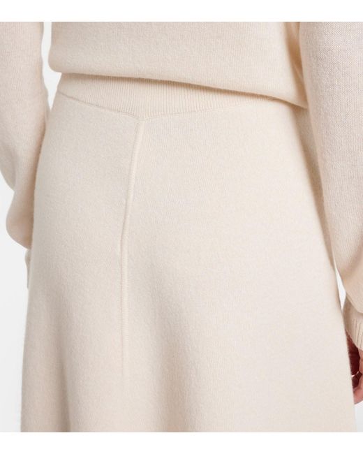 Jardin Des Orangers White Wool And Cashmere Midi Skirt