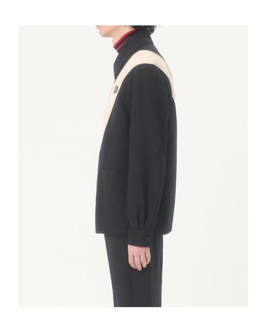 Valentino Black Logo Patch Zip-Up Overshirt for men