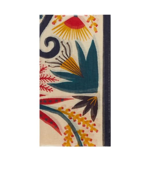 Etro Natural Printed Frayed Scarf