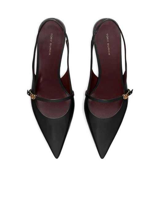Tory Burch Multicolor Double T Buckle Mary Jane Slingback Pumps