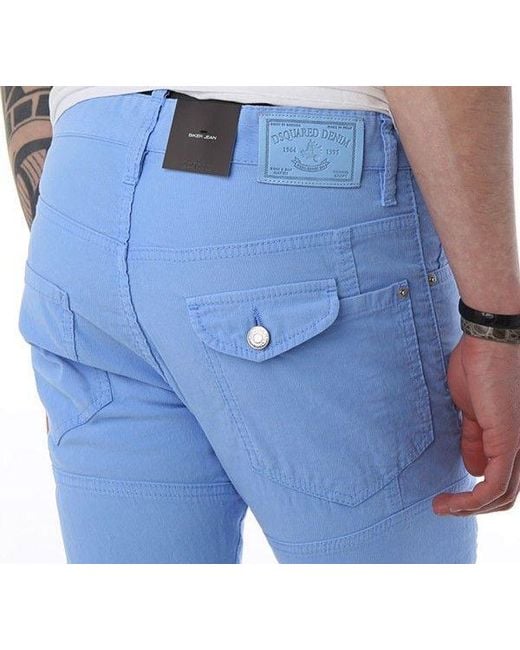 DSquared² Blue Belt Loop Denim Trousers for men