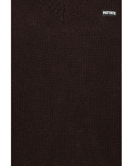 ROTATE BIRGER CHRISTENSEN Black V-Neck Sweater