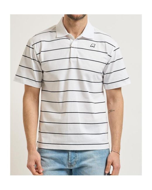 K-Way White Valar Slim-Fit Striped Polo Shirt for men