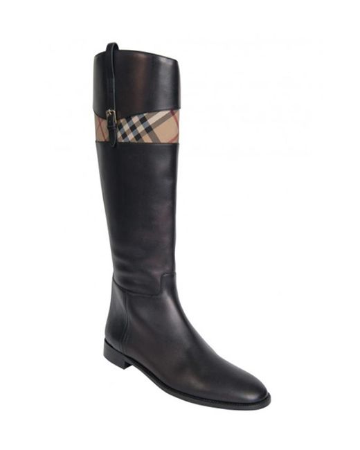 Burberry Black Cowhide Low-Heeled Boots