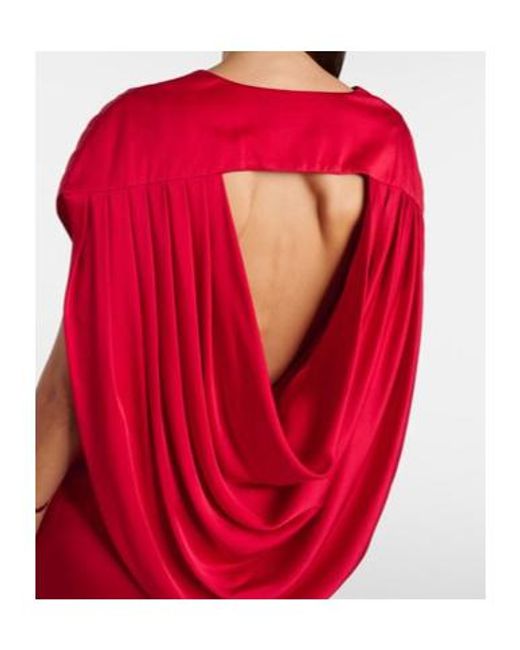 Stella McCartney Red Draped Satin Gown