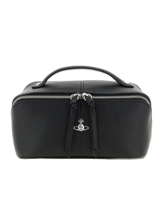 Vivienne Westwood Black Cosmetic Case Orb Zipped Makeup Bag