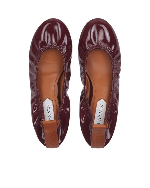 Lanvin Pink Patent Leather Ballet Flats