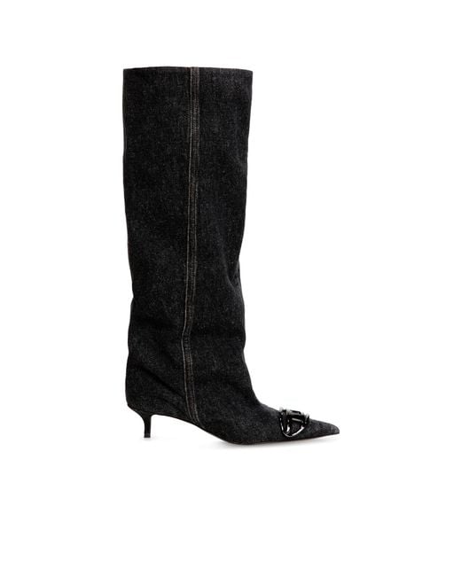 DIESEL Black D-Venus-Slouchy Knee-High Boot
