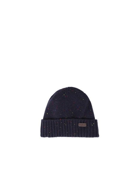 Barbour Blue Logo Knitted Hat for men