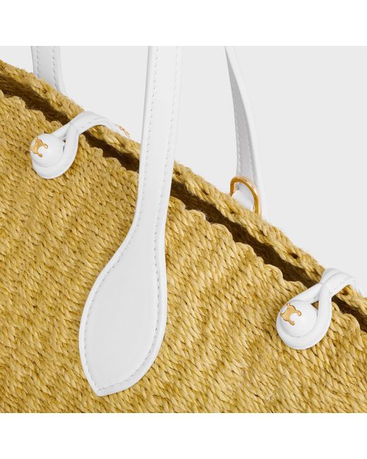 Céline Natural Small Triomphe Beads Basket