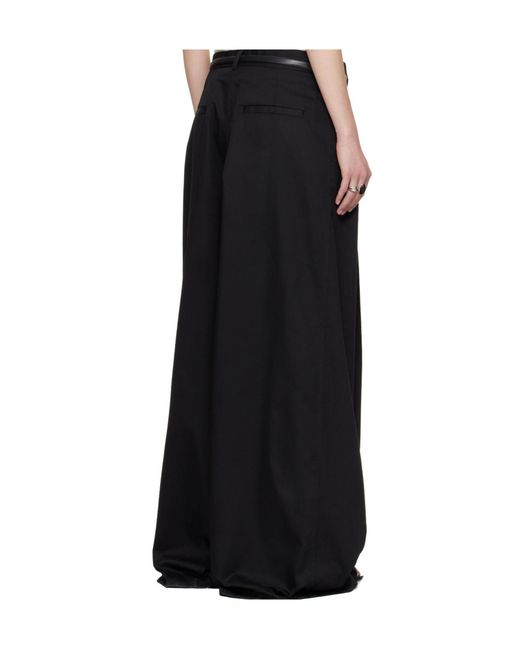 Lu'u Dan Black Lowline Belt Loop Casual Pants for men