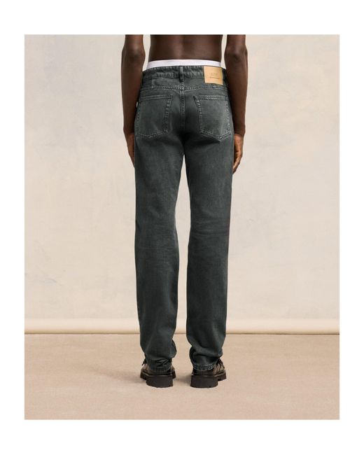 AMI Gray Logo-Patch Jeans for men