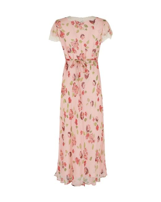 Rixo Pink Printed Clarice Dress