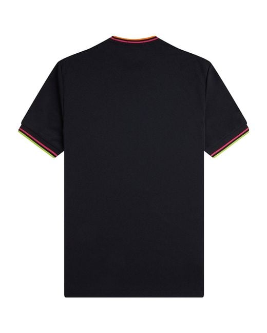 Fred Perry Black Twin Tipped Tennis T-Shirt for men