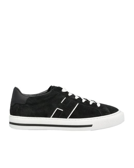 Hogan Black Suede And Leather Sneakers for men