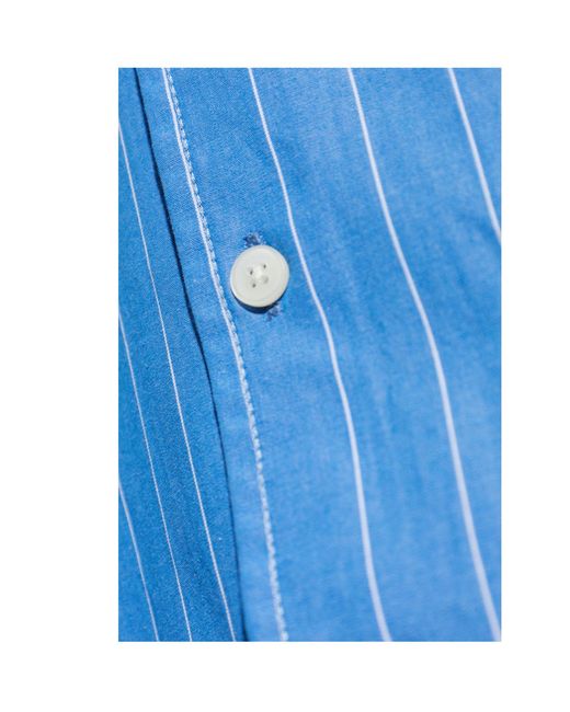 Samsøe & Samsøe Blue Striped-Pattern Shirt for men