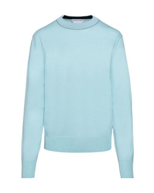 Bottega Veneta Blue Crew Neck Wool Jumper
