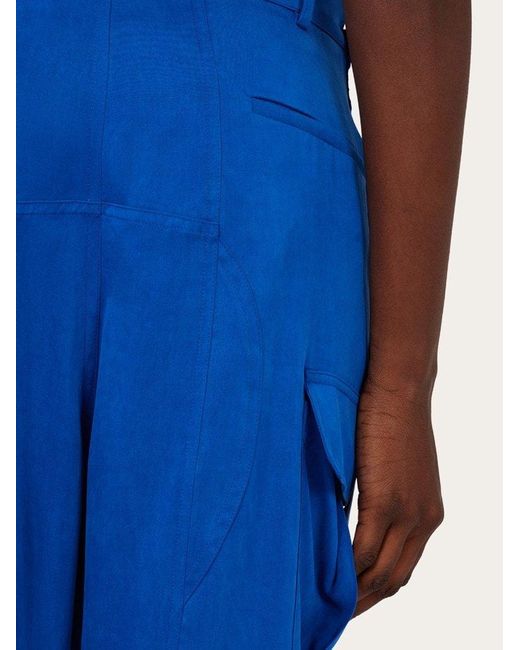 Ferragamo Blue Belted Cargo Trousers