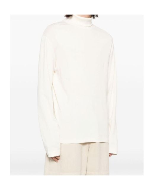 Lemaire White Turtleneck T-Shirt for men