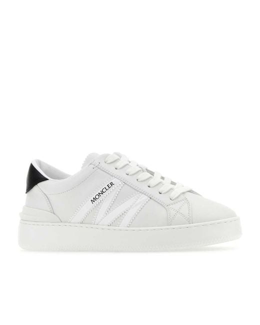 Moncler White Round-Head Sneakers