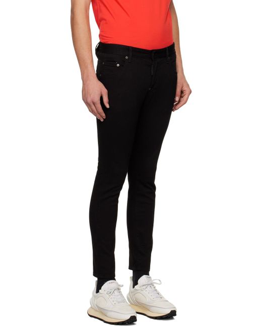 DSquared² Black Logo Patch Slim-Fit Jeans for men