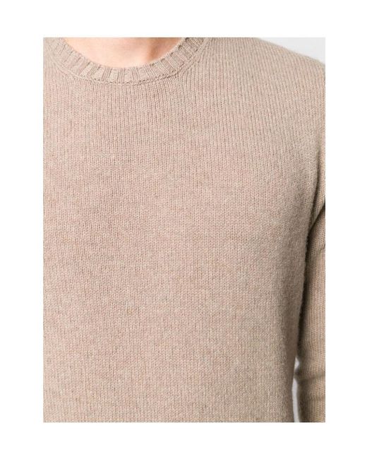 Drumohr Natural Ribbed Knit Pullover for men