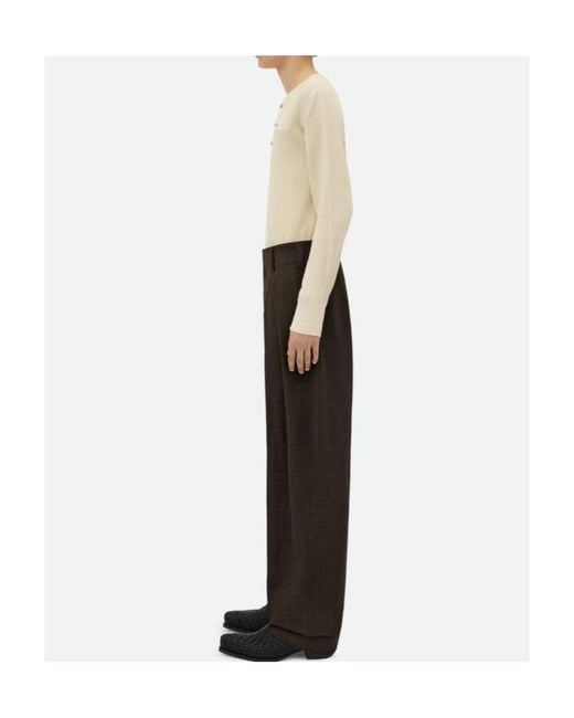 Bottega Veneta Black Criss-Cross Pleated Pants for men