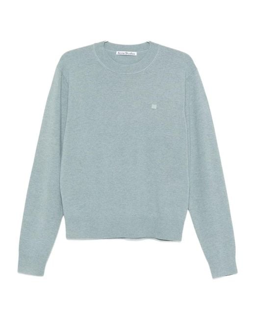 Acne Blue Crew Neck Sweater for men