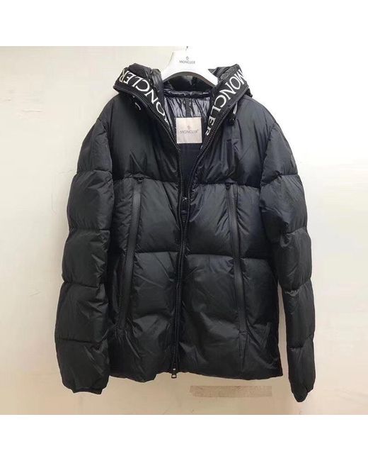Moncler Black Zipped Hooded Puffer Jacket for men