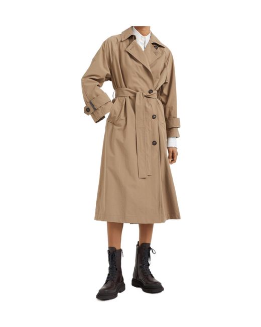 Brunello Cucinelli Natural Belted Trench Coat