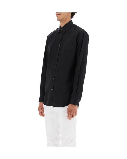 DSquared² Blue Logo Printed Long Sleeved Shirt for men