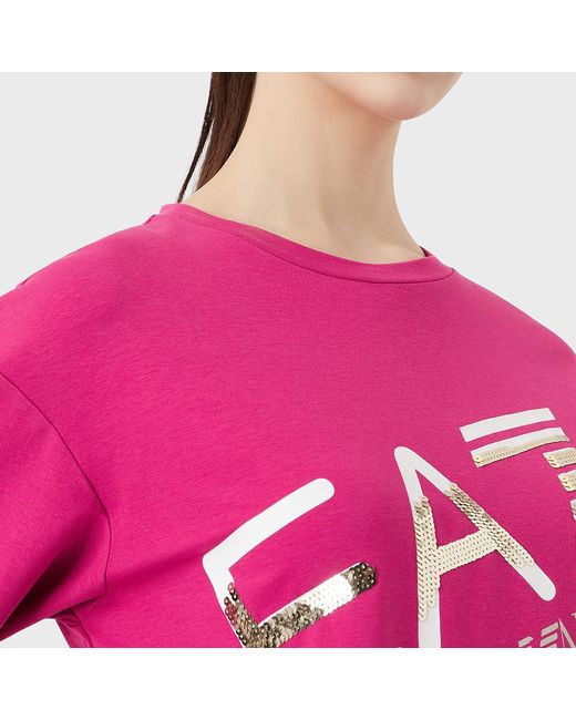 EA7 Pink Logo Pattern Sweater