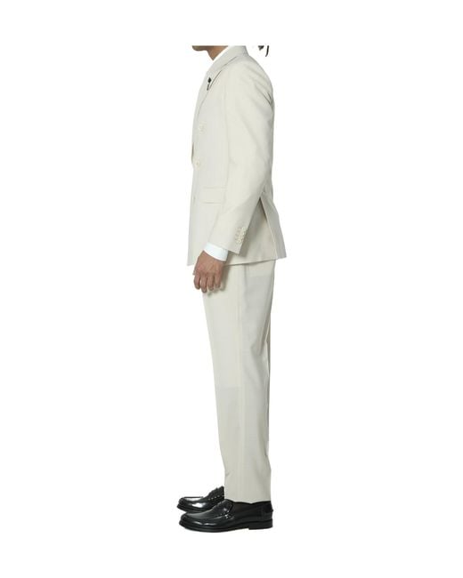 Lardini White Feeling Double-Breasted Suit for men