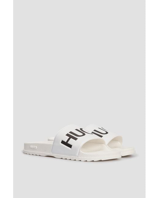 Boss White Logo Flip-Flops for men